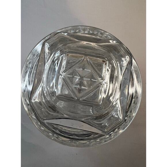 Koeze Embossed Clear Glass Jar w/Lid 9.5” Hexagon Canister Excellent Condition - Picture 2 of 5